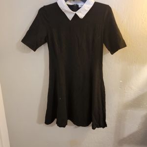 Black dress white collar
